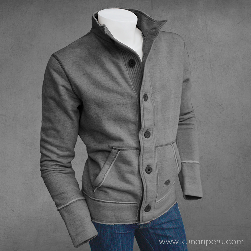 Peruvian Pima Cotton Man jacket gray - Kunan Perú